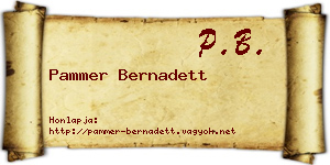 Pammer Bernadett névjegykártya